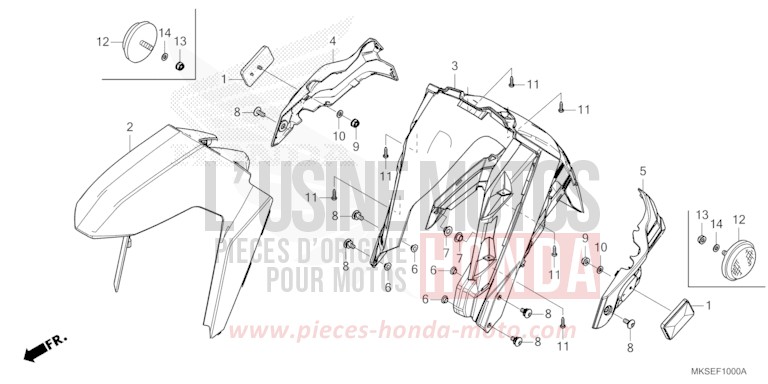 KOTFLUEGEL, VORNE von Africa Twin DCT GRAND PRIX RED (R380B) von 2021